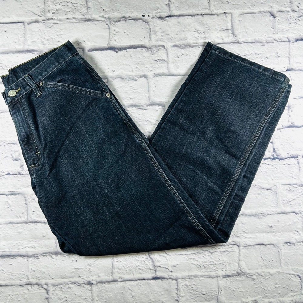 Wrangler Mens Carpenter Jeans Dark Wash Work Pants 30x32 Indigo Straight Leg